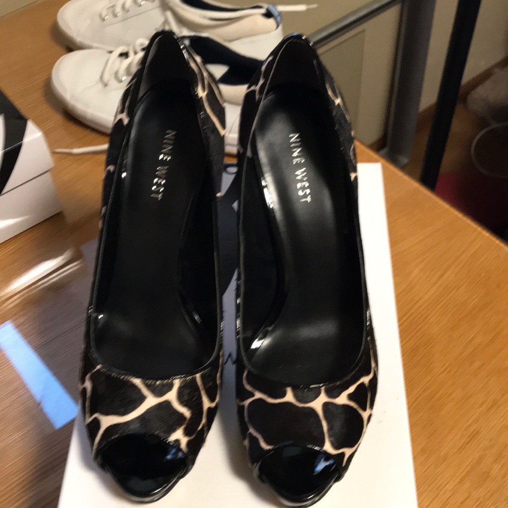 Nine West Pony Hair Peep Toe Pumps